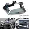 Pair Black Motorcycle Hand Guards Protector 22mm Handlebar Mount Wind Deflector