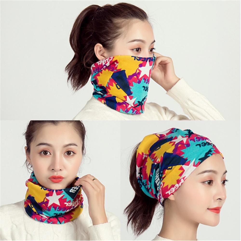 Unisex Cotton Ring Neck Scarf Headbands Autumn Winter Warm Soft Face Cover Outdoor Sports Warmer Snood Collar Headwear
