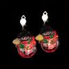 Santa Claus Xmas Dangle Ear Clips Electric Luminous Christmas Pendant LED Drop Earrings  Girls