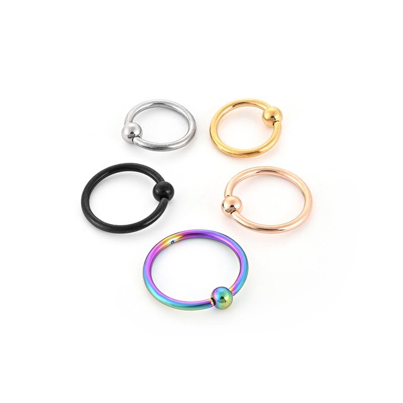 

Stainless Steel Multi-Purpose Piercing Ring: Universal Ball Design for Nose, Eyebrow, or Nipple. 1.2*10*3MM