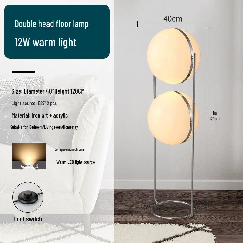 Nordic Mid-Century Bauhaus Sphere Floor Lamp – Minimalist Designer Bedside Light