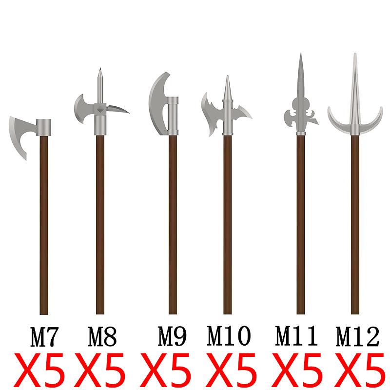 MOC Castello Medievale Cavaliere Armatura Figura Parti Blocchi da Costruzione Tempio Aquila Nera Cavaliere Guerriero Armi Accessorio Mattoncini Giocattolo T01