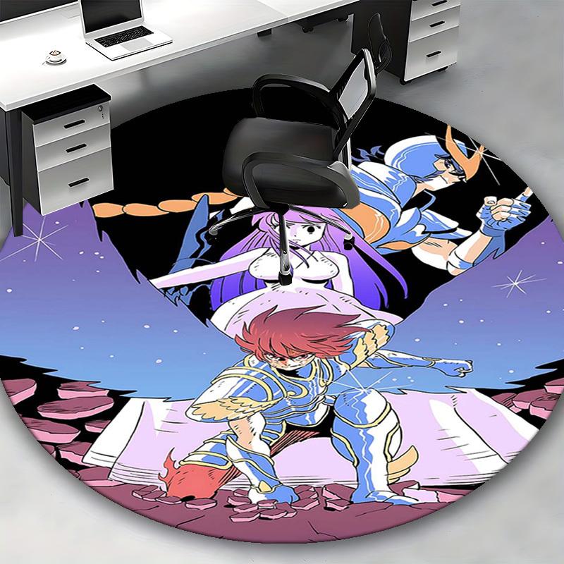 1pc Round Carpet - Office Chair Mat, Non-Slip Rug for Anime Lovers | Festival Gift, Seasonal Decor | Suitable for Home Office, Living Room