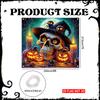 2D Door Flag, 1 Piece, Bizarre Halloween Garage Door Cover Flag - Skull and Spider Pumpkin Design