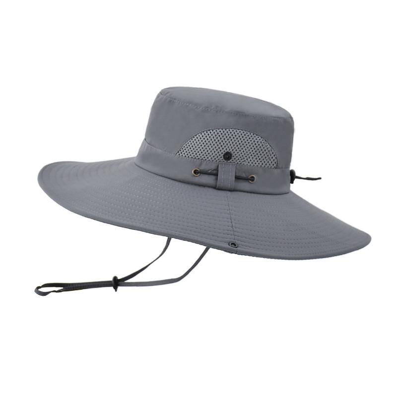 

Summer Mens Wide Brim Fisherman Hat With Sun Protection For Outdoor Activities And Travel серый