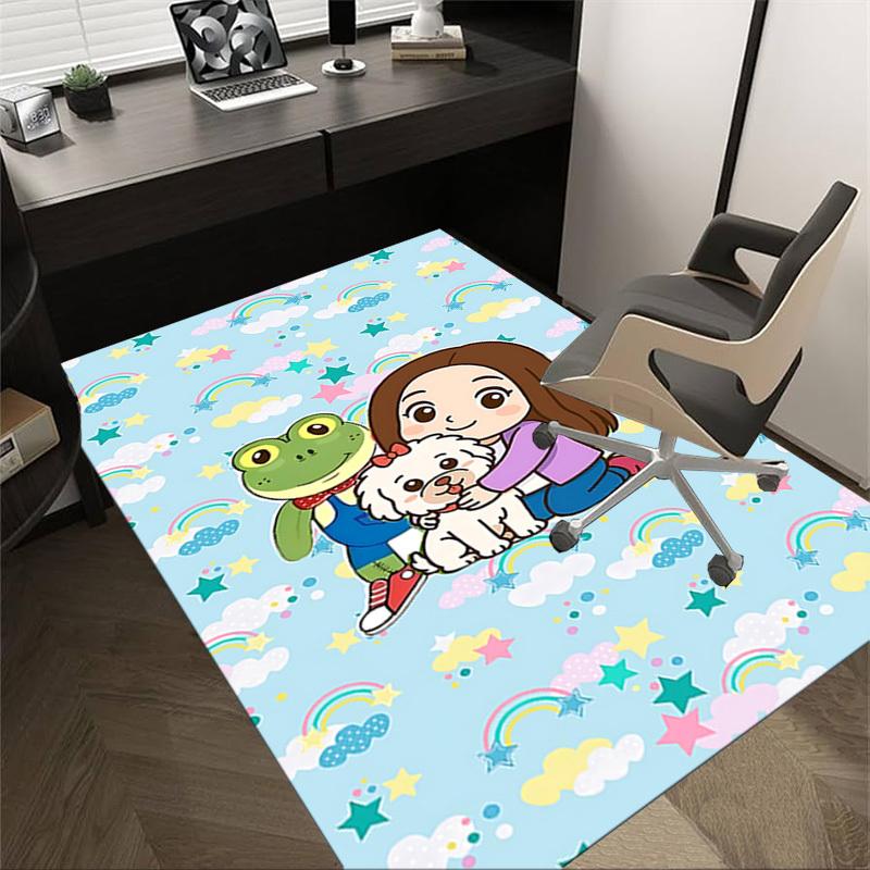 1PC Girl Dog Extra Large Non Slip Floor carpet, Office, family, bedroom, Studio Large Area Rug Indoor Rugs