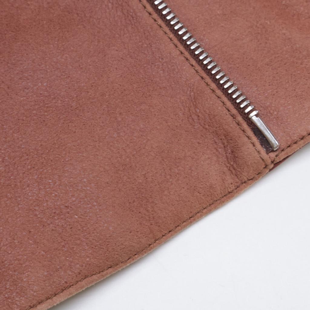 Hermes Lamb Leather Riders Jacket 46 Red brownUsed