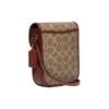 Coach Studio 14 Classic Monogram Pattern Flap Closure Coated Canvas And Calfskin Mini Shoulder Crossbody Bag Women bags Khaki Brown C8484-B4NQ4