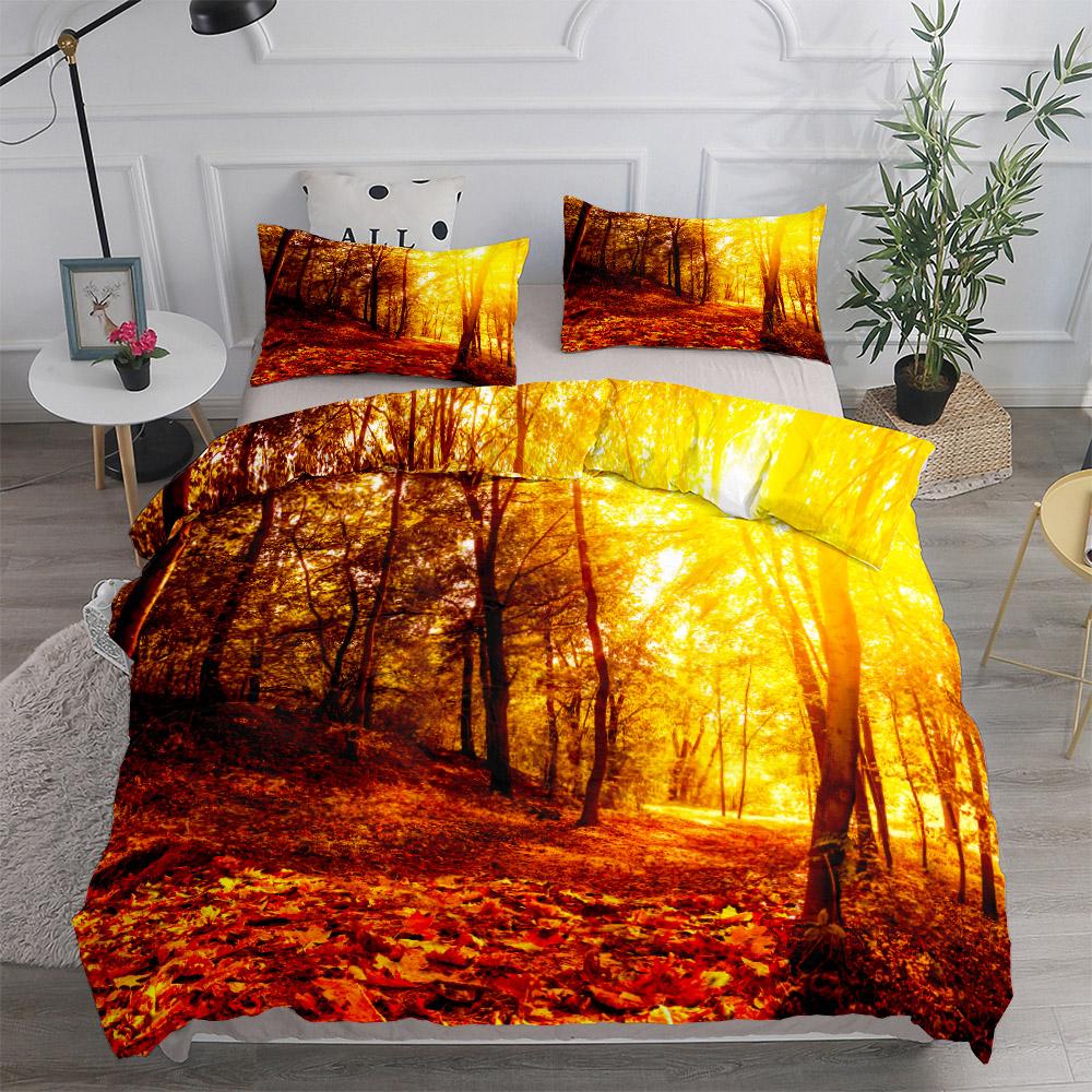 Morning Forest Customizable Duvet Cover Set King Queen Double Full Twin Single Size Bed Linen Set