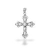 Blue Topaz Cross Pendant, 925 Sterling Silver Gemstone