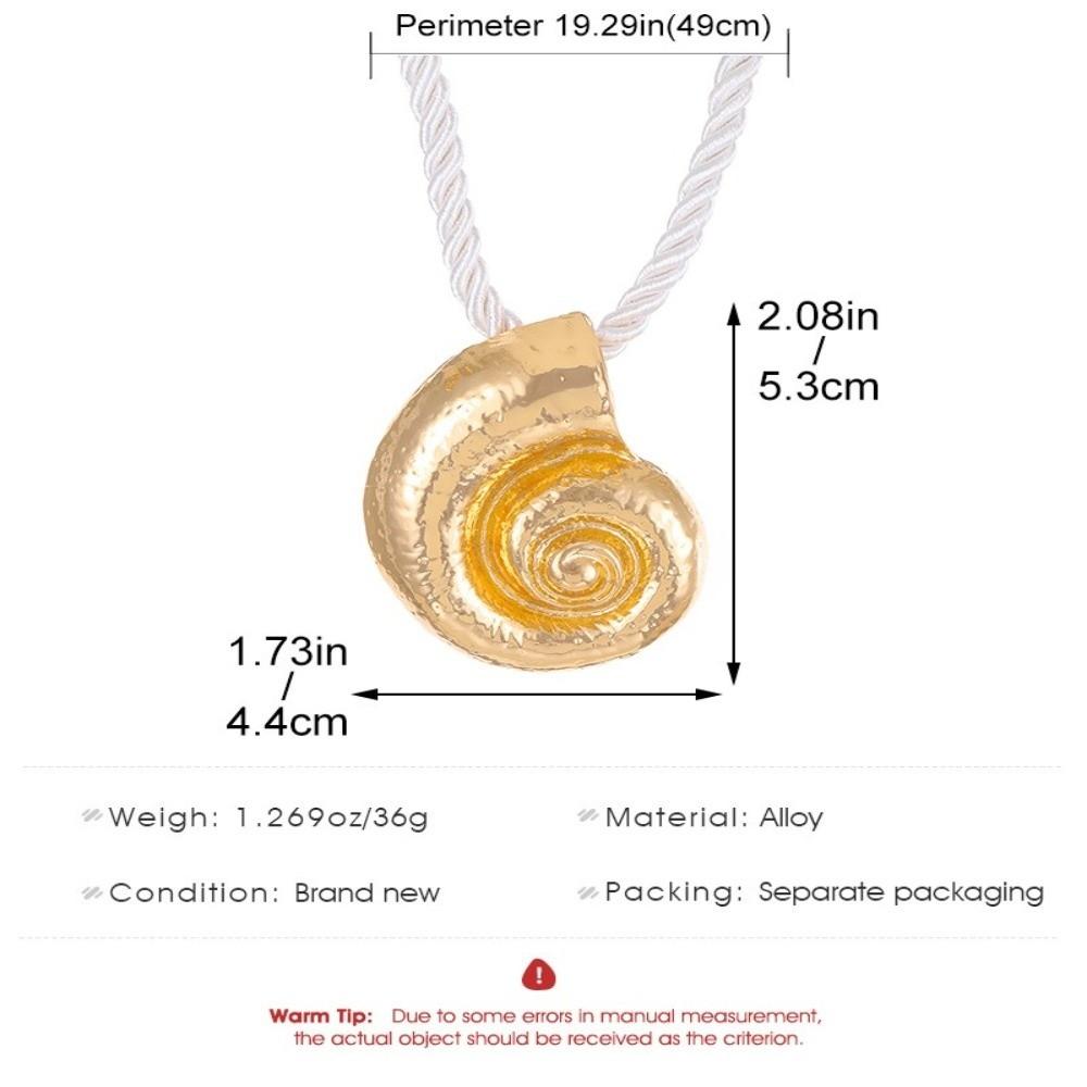 Beach Party Metal Pendant Summer Vacation Jewelry Accessory Ocean Conch Necklace  For Women Gift