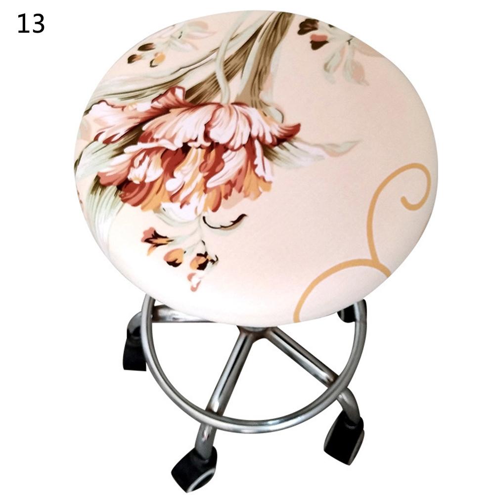 New Printed Round Chair Cover Bar Stool Cover Fashion Elastic Seat Cover Elastic Chair Slipcover Cover Home Textile