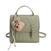 Fashion Cute Pink Women's Small Backpack Bag Cute Pendant PU Leather Satchel Daypack Ladies Daily Crossbody Handbag Purse