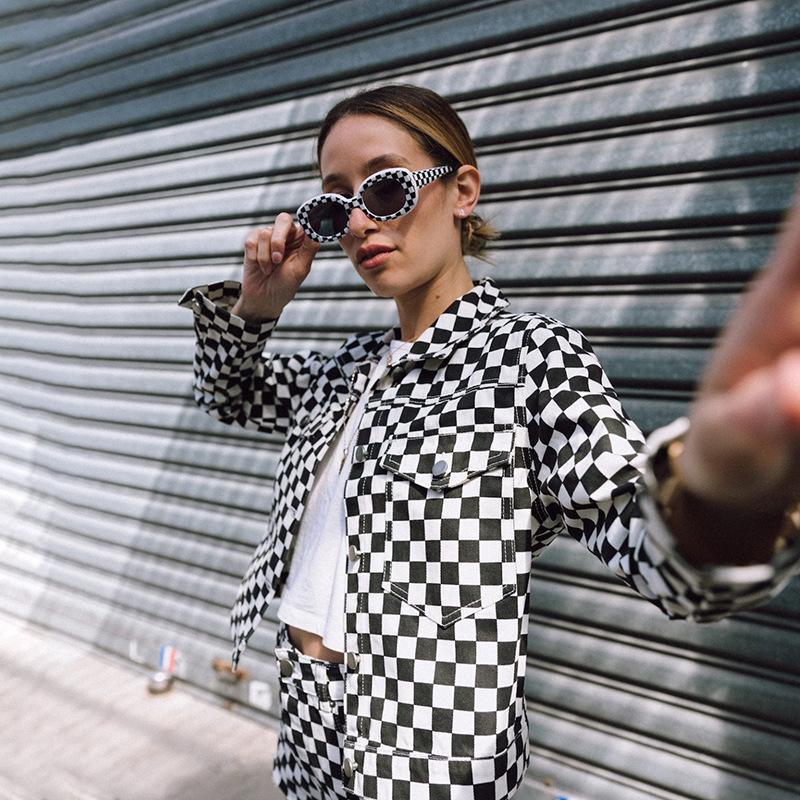 checkerboard jacket womens