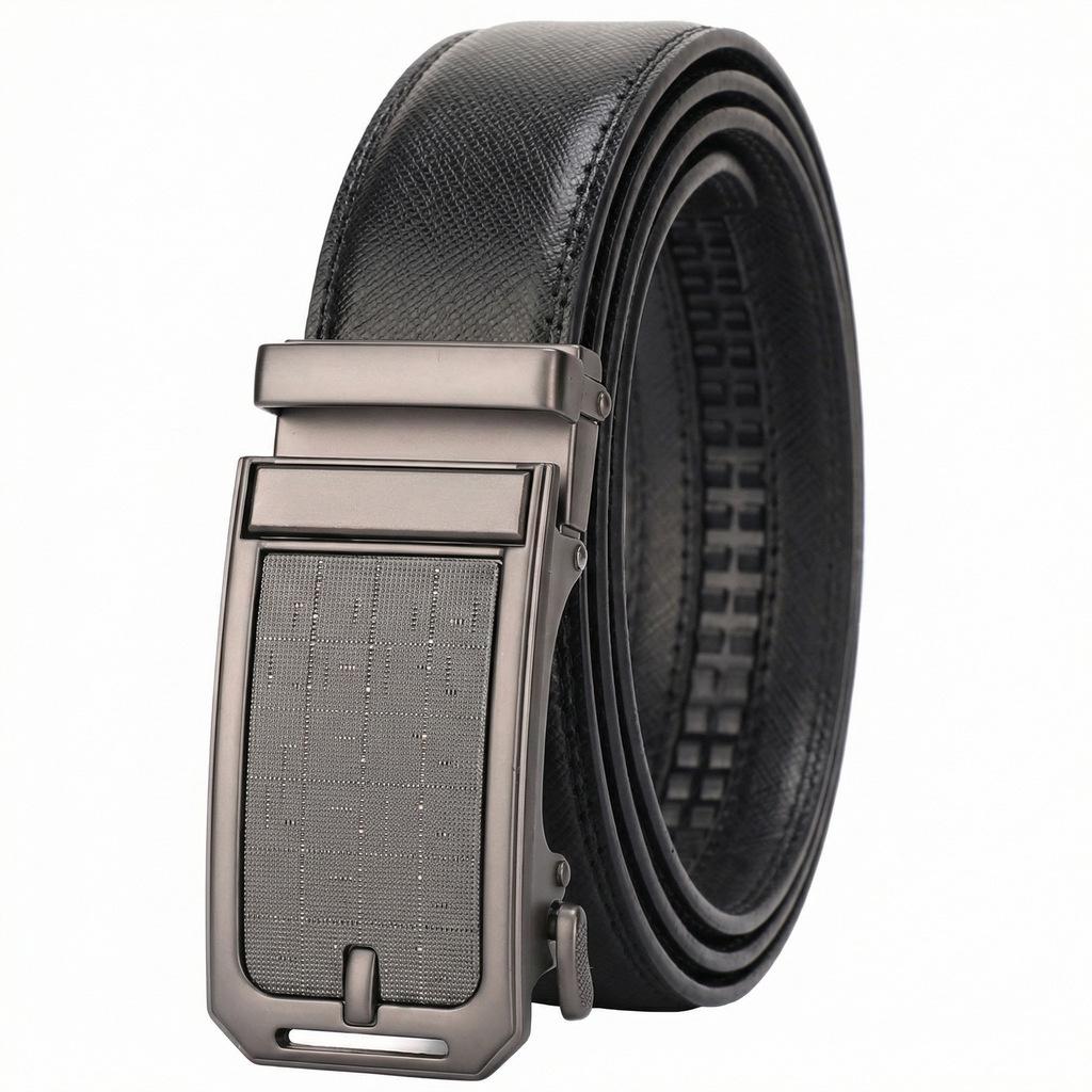 Men's Premium Genuine Leather Belt with Trendy Automatic Buckle – Versatile for Business and Casual Wear