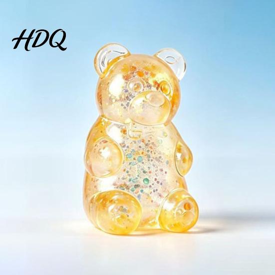 Stress Relief Gadget Mini Clear Bear Squeeze Toy, Sitting Sensory Desk Toy Soft Stretchy Sugar Ball Fidget Party Favors Kids