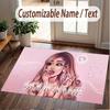 Benutzerdefinierter Kristall-Samt-Teppich mit Namen, Ariana Grande Bequymatte rutschfest für Raumdekoration