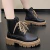 New 2024 Women's Fashion Chelsea Boots Autumn/Winter Plush Boots British Style Soft Leather Short Boots New Brand Designer Boots