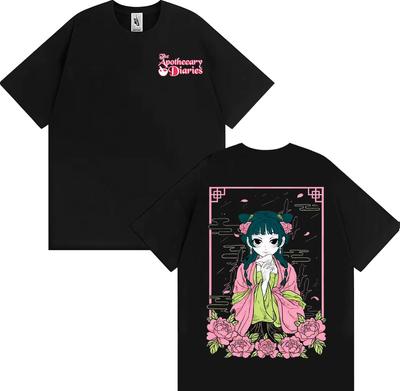Nowe Anime Pamiętniki Aptekarki Maomao Koszulki Harajuku Moda Kawaii Urocza Koszulka Mężczyźni Kobiety Retro Kreskówka Streetwear Koszulka