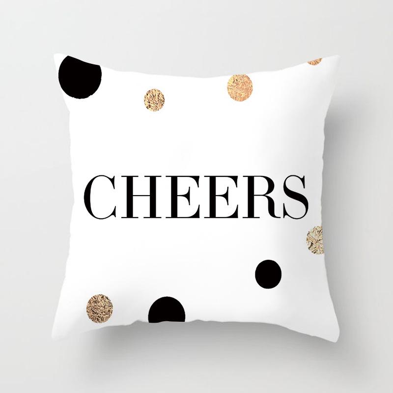 Home Furnishings Simple Golden Sofa Pillow Cover Digitally Printed Car Cushion Cover