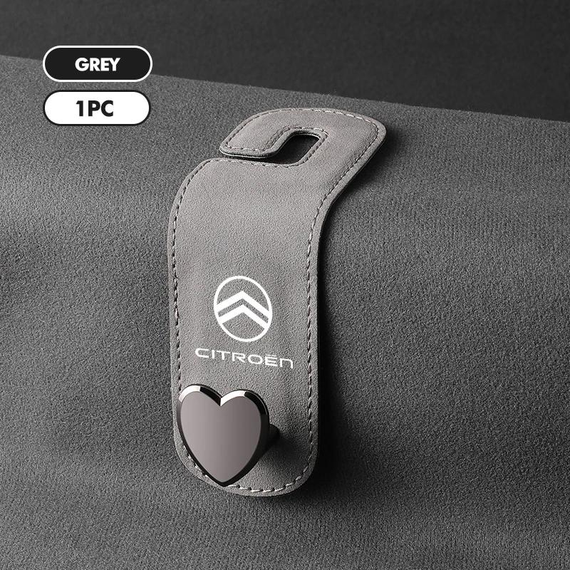 AIZIGI1 Car Seat Headrest Hook Hidden Hook Suede Metal Hanging Hanger For Citroen C4 C3 C5 C1 C2 C6 VTS C4L DS3 DS4 DS5 Grand Berlingo