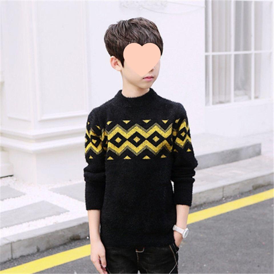 

Толстый пуловер для мальчиков из флиса норки на осень и зиму 150 чёрный