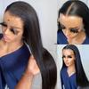 13x4 Middle Part Lace Front Wig Synthetic Long Straight Hair With Adjustable Bangs Women