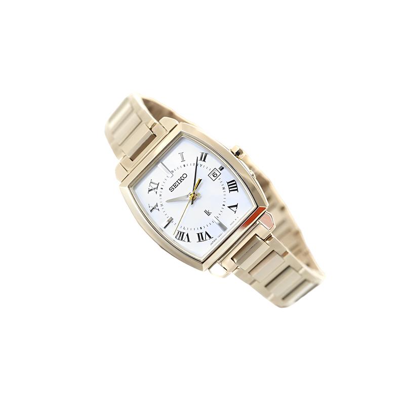 SEIKO 100 meters waterproof solar movement titanium strap women s watch white dial SSQW064 синий