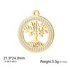 Xiaomi 3pcs/lot Amulet Tree of Life Round Clear Zircon Pendant Stainless Steel Gold Color Charms for Necklace Earring Jewelry Making