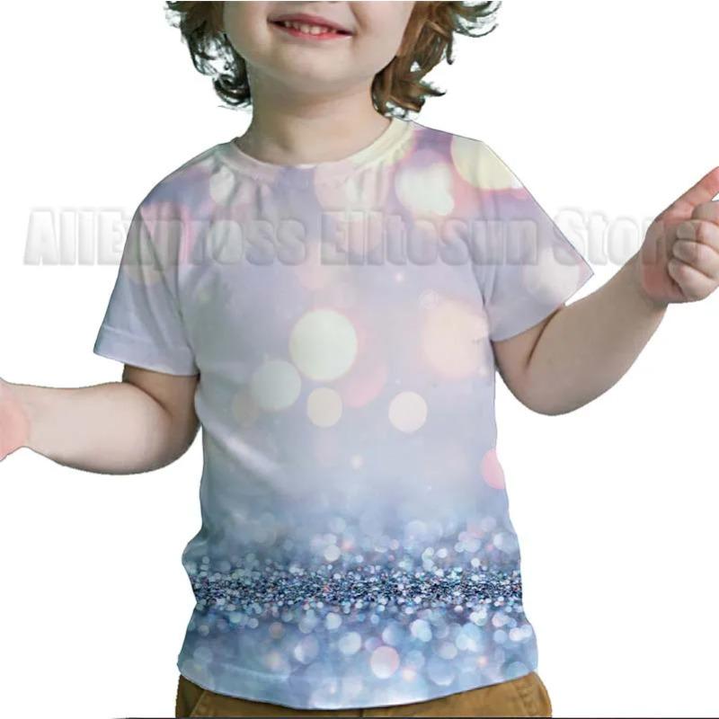 

Літня Креативна Блискуча Золота Дитяча Футболка Малюк Смішна Футболка Хлопчики Дівчатка Підлітки Барвиста 3D Футболка 170