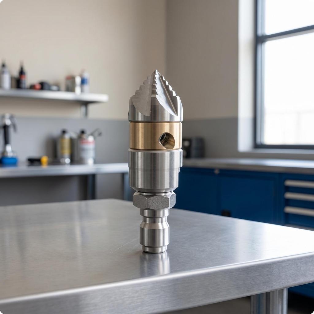 Rotating Nozzle with Metal Body Stainless Steel Sewer High Pressure for Plumbers,