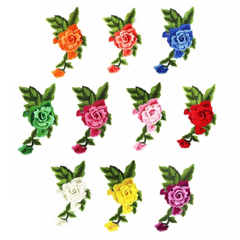 Polyester Fiber Embroidery Peony Patch DIY Handmade Clothing Accessories Embroidery Floral Applique 22*14CM Sew On Patch Dress