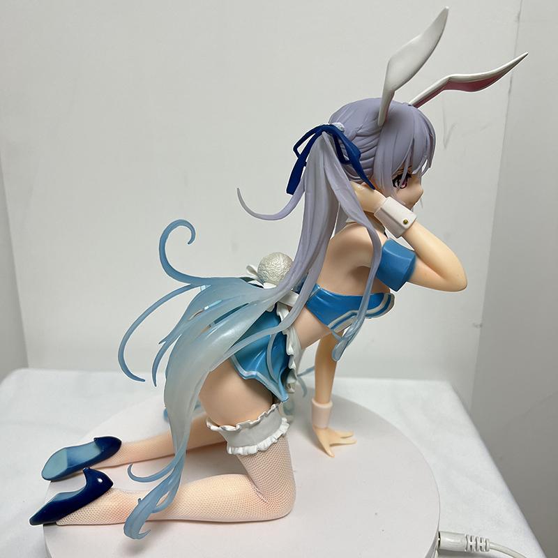 24 CM Anime 1/4 Scale Native BINDing Chris Aqua Blue Bunny Girl PVC Action Figure Statue Adults Collection Model Doll Decorative Gift