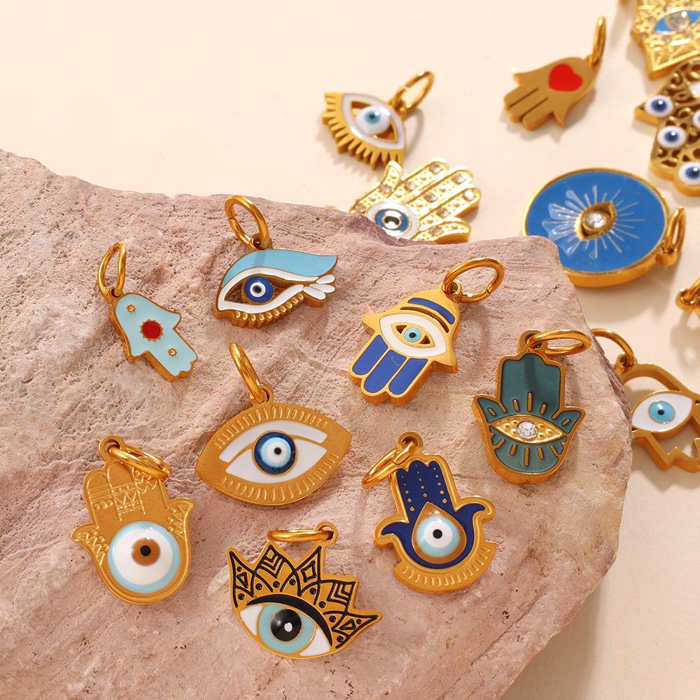 Creative Multi Devil's Eye Hand of Fatima Stainless Steel Pendant