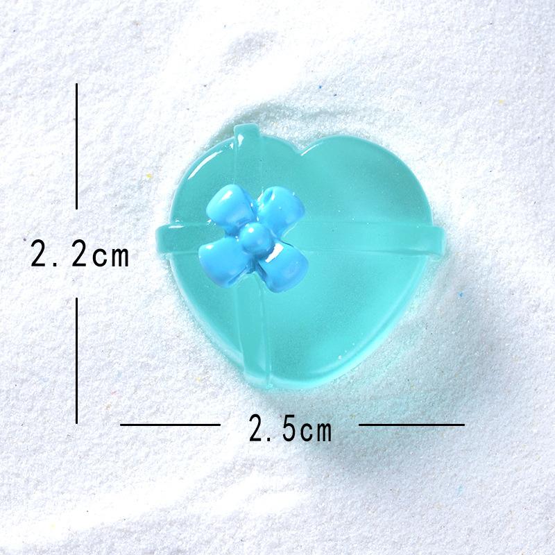 

Рождественская светящаяся в темноте мини-коробочка для подарков в форме сердца из смолы, маленькие прозрачные подарочные коробки для маленьких аксессуаров синий