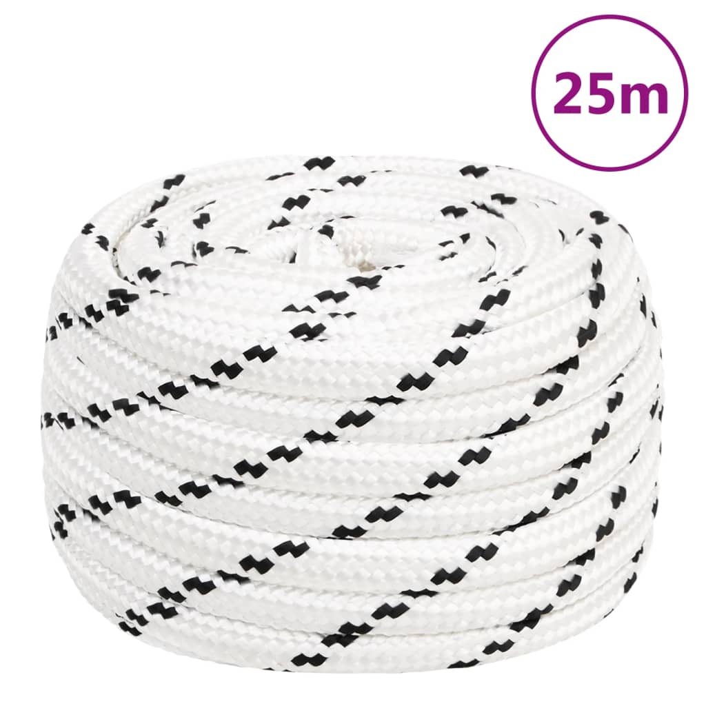 Boat Rope Braided White 16 mm * 25 m Polyester