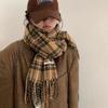 New Soft Imitation Cashmere Tassel Plaid Scarf Winter Female Couple Shawl Red Cold Proof Versatile Thickened Scarf