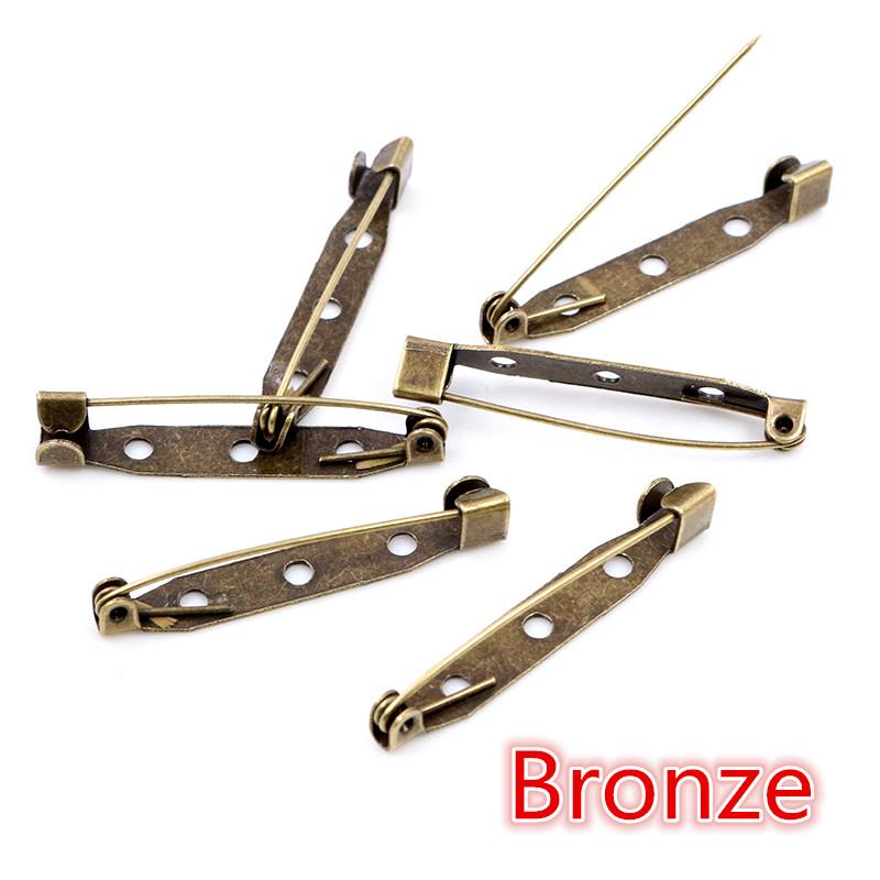50pcs 15 20 25 30 35mm 40mm 7 Color Brooch Clip Base Pins Safety Pins Brooch Settings Blank Base For DIY Jewelry Making Supplies