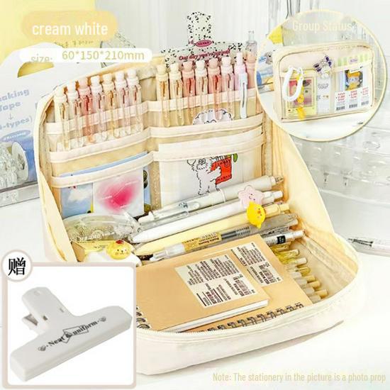 High-Capacity 12-Layer Pencil Case for Girls - Ideal for Junior & Senior High School Students