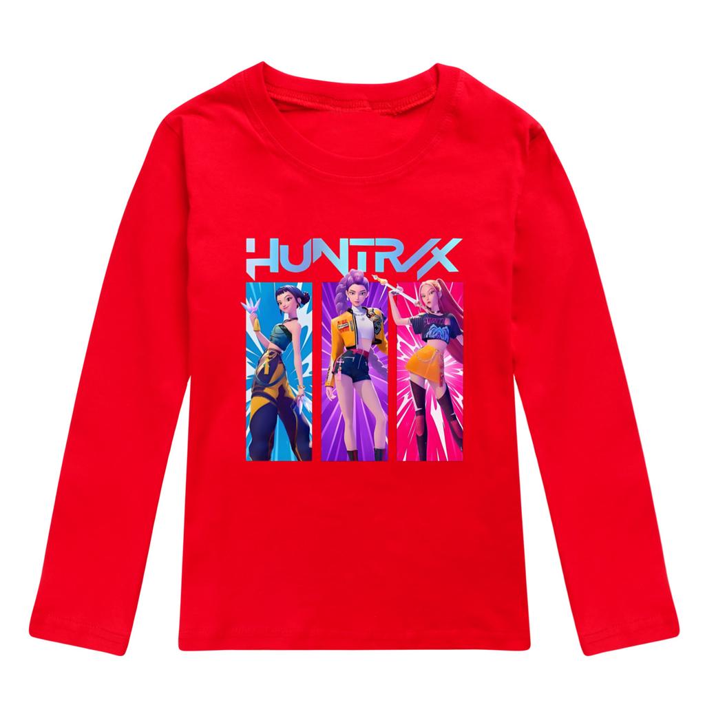 K Pop Demon Hunters Long Sleeve T-shirts Rumi Mira Zoey Autumn Children Clothing Cute Print Tops Gift Children's Boy and Girl Kids Unisex T-shirts