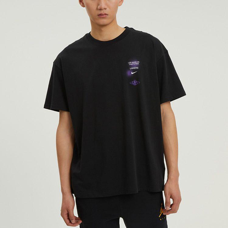 Nike T Shirts Men's Black Crew Neck Moderate Straight Fit DH6737-010