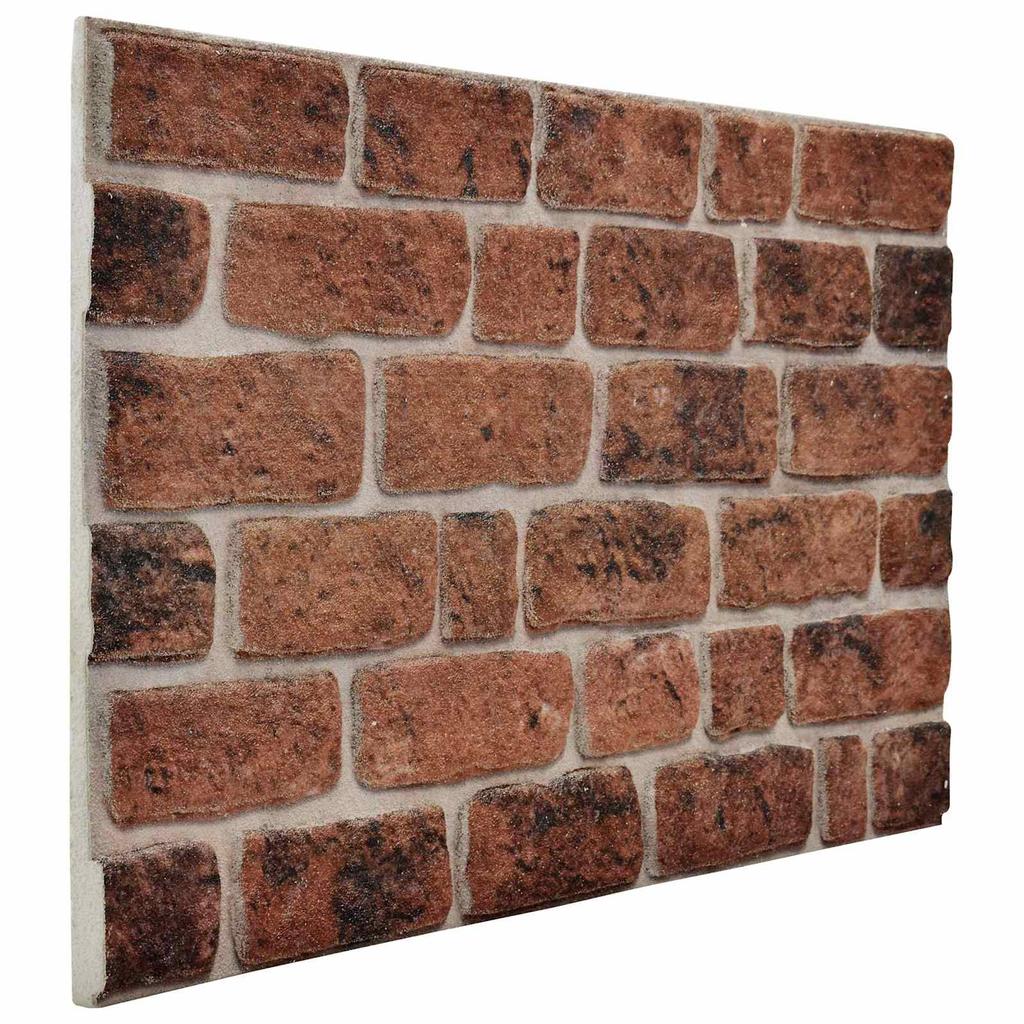 Wall Panels 10 Pcs Brown Brick Pattern 100 X 50 Cm EPS Foam