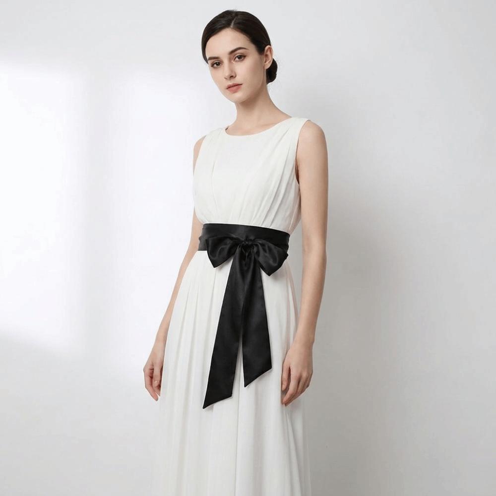 Cintura con Fiocco in Raso Stile Etnico Fascia Larga Moda Allacciata in Vita per Ragazze