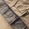 Men Cargo Pants Loose Button Zipper Closure Solid Color High Street Style Straight Leg Pockets Streetwear