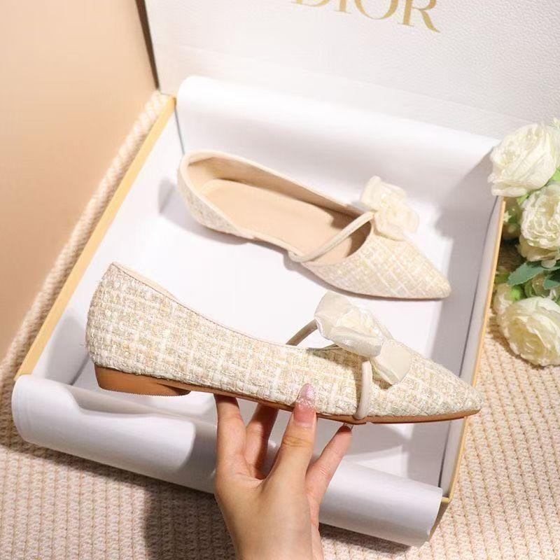 2025 Autumn Versatile Evening Wind Gentle Shoes Bow Xiaoxiangfeng Single Shoes Bridesmaid Shoes Flat Doudou Shoes Women