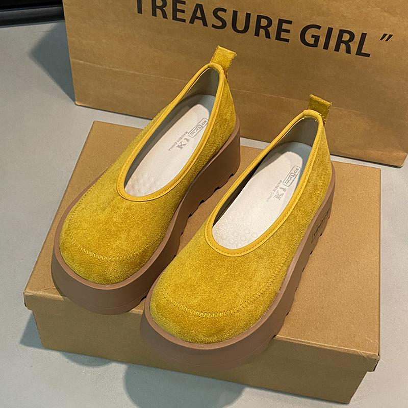 TUINANLE Thick-Soled Women's Platform Loafers Women Suede Loafers Casual High Heels Sneakers Shoes
