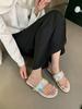 fashion Casual Women Slippers Clip Toe Summer Outside Beige Black Shallow Slip On Flat Low Heeled Ladies Party Dress Shoes Woman 35-39