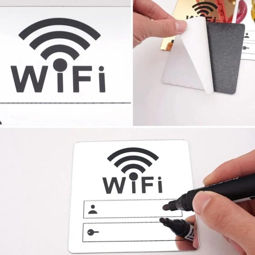 WiFi Logo DIY Mirror Wall Sticker for Restaurant, Office, Salon, Bedroom, Shop, Kindergarten Decor.