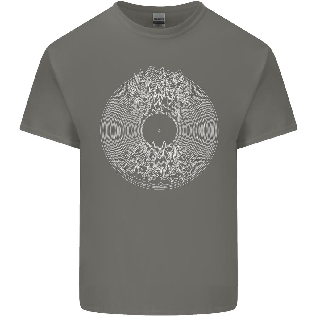 Vinyl Music Sound Waves Turntable DJ Decks Unisexs Light Cotton TShirt