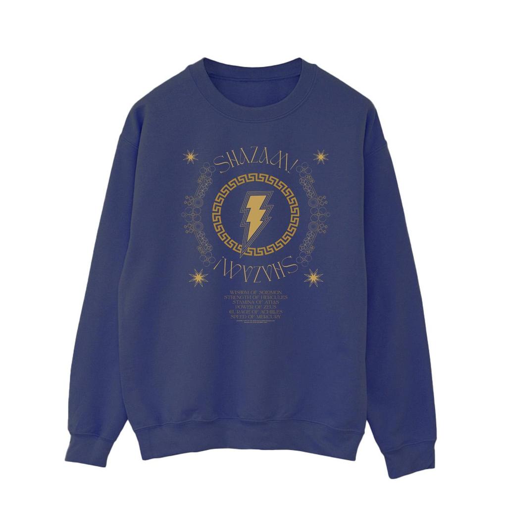 DC Comics Mens Shazam Fury Of The Gods Golden Spiral Chest Sweatshirt